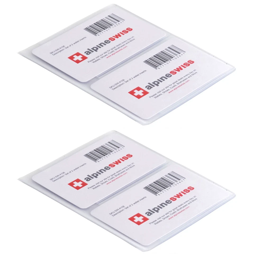 Alpine Swiss Set of 2 Hipster Wallet Plastic Inserts 6 Page Picture Card Holders - Image 4 of 4