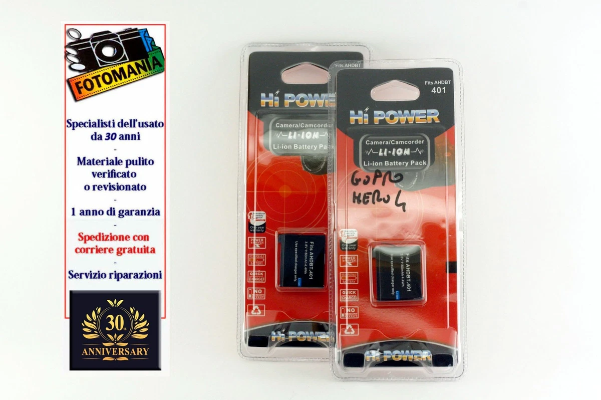 Batteries Duracell Pour GoPro Hero 4 - Lot De 2, Référence AHDBT-401 - Compatibles à 100%, Longue Durée