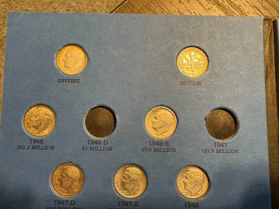 1946–1964 Roosevelt Dime Set – Missing 1946-D & 1947 – Near Complete - Image 3 of 4