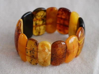 Bracelet en véritable ambre baltique T4 (16-17cm tour de poignet) - Photo 1/3