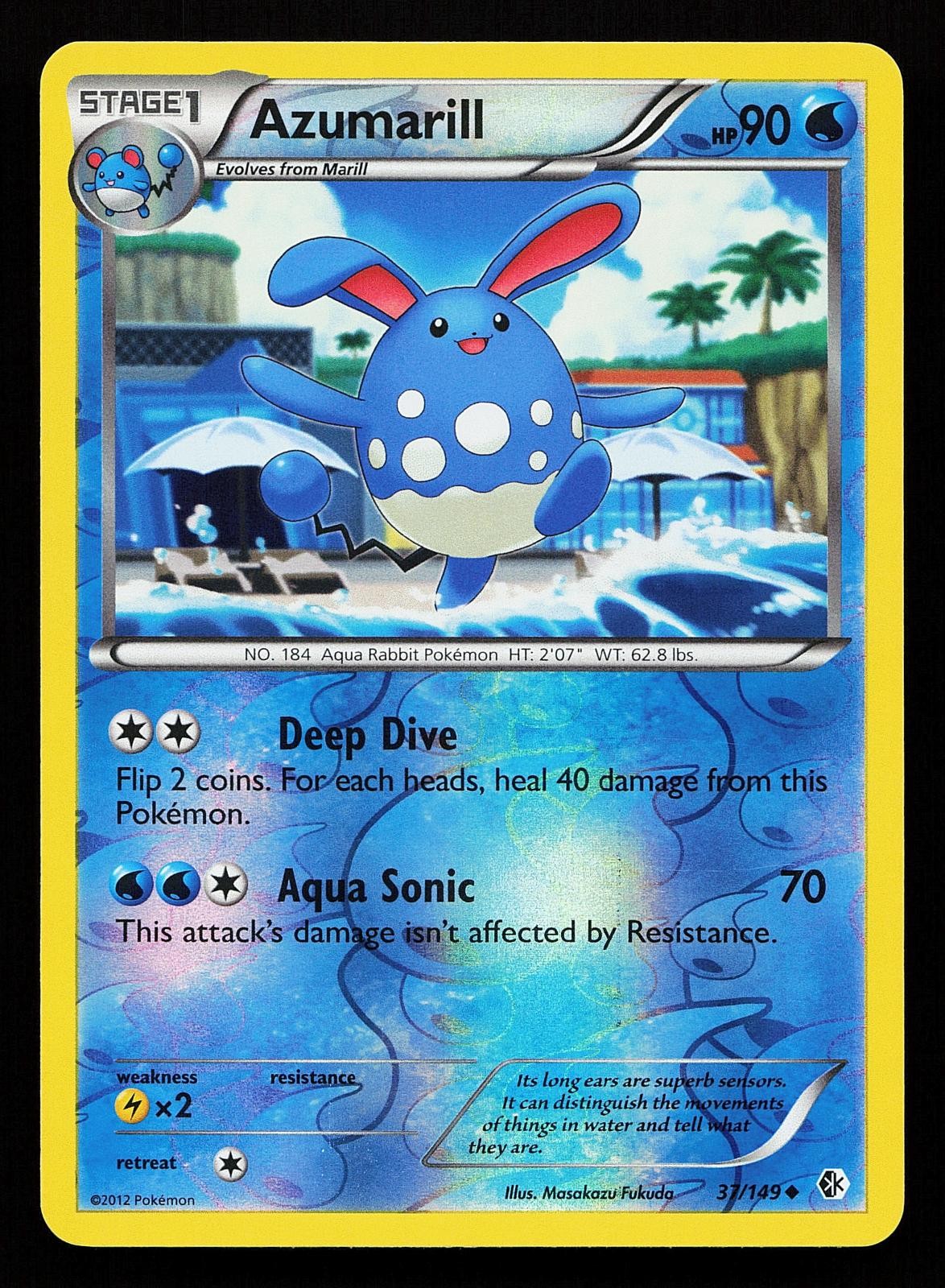 Azumarill 37/149 Reverse Holo Uncommon Boundaries Crossed Pokemon Card