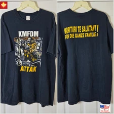 Trending Vintage Official KMFDM ATTAK Band Tour T-shirt Men's Black Y2K