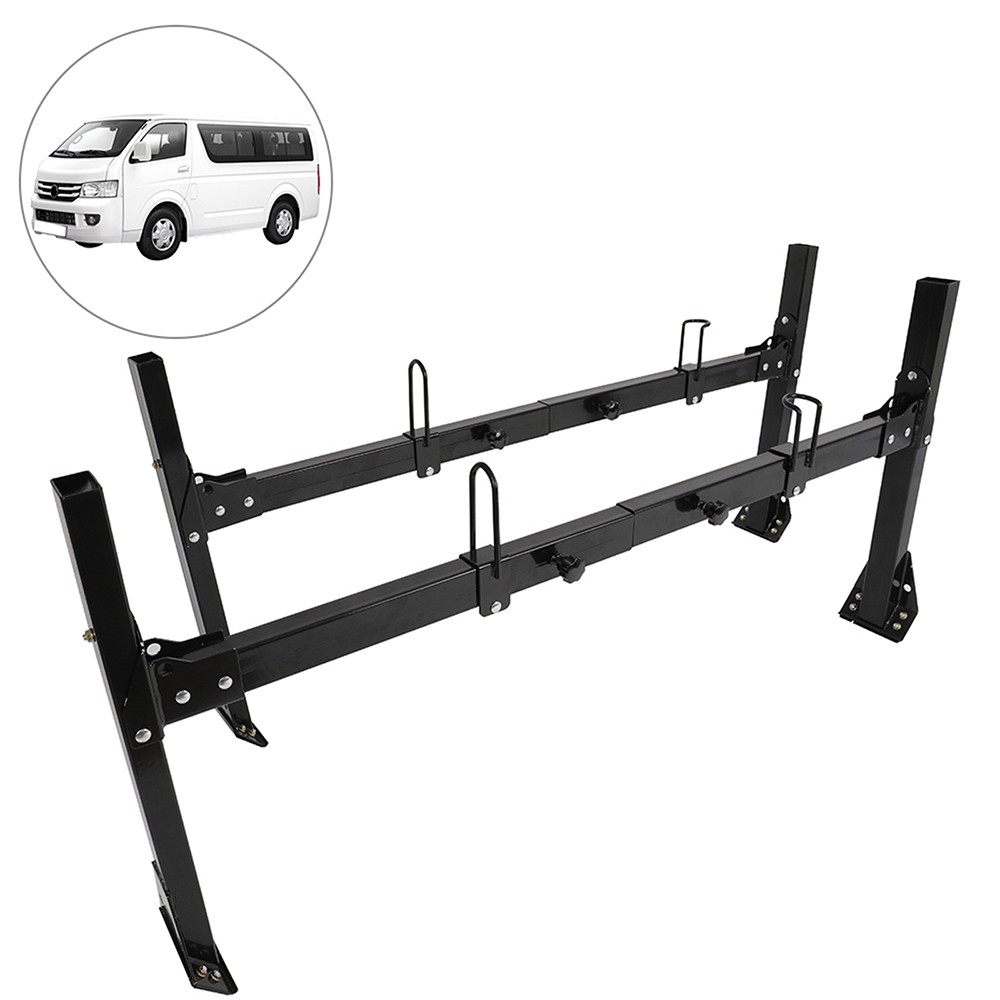 ?Universal Black van 2 Bar Ladder Roof Rack Ford Econoline crossbars Steel thumbnail 2