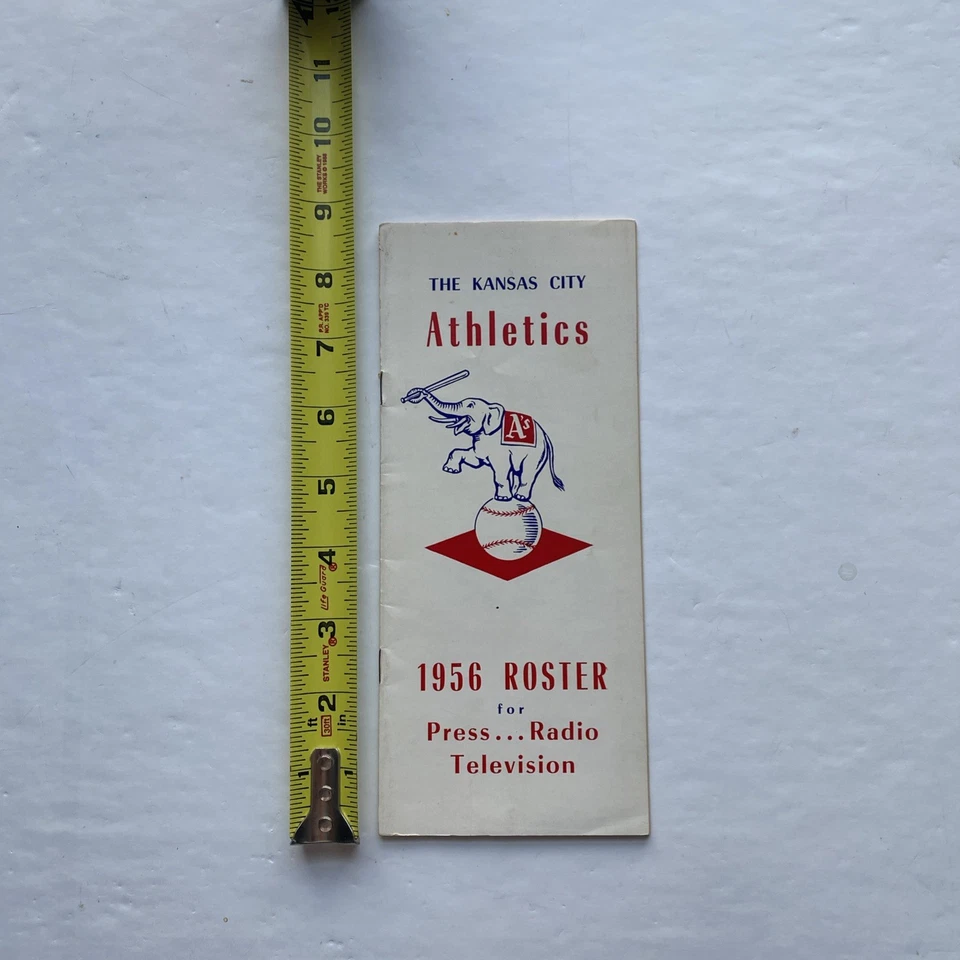 Vintage 1956 Kansas City Athletics Official Roster For Press Radio Television - Image 3 of 4