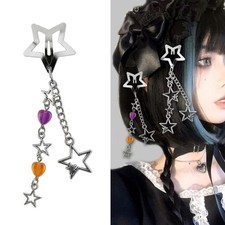 Trendy Star Hair Clip With Chain Detail Accessory Portable for Elegant Look