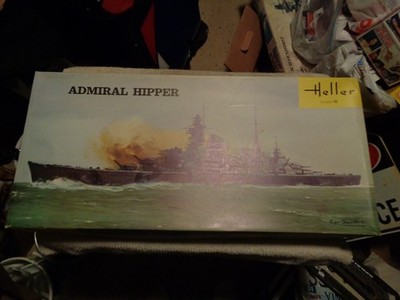Heller # 1033 Admiral Hipper German Cruiser Open Unbuilt 1/400 Scale Model Kit