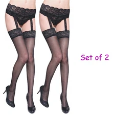 2pcs Jennis Women Lady Lace Belt Garter Stretch Sexy G-string Stocking Suspender