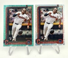 2025 Topps Chrome Logofractor Daniel Schneemann Aqua /199  RC + Base Rookie Card