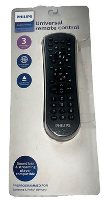 New Philips  Universal Remote Controls up to 3 Devices for TV DVD BLU-RAY