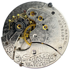 Antique 6s 1899 Waltham Roman Dial Mechanical Hunter Pocket Watch Movement X USA
