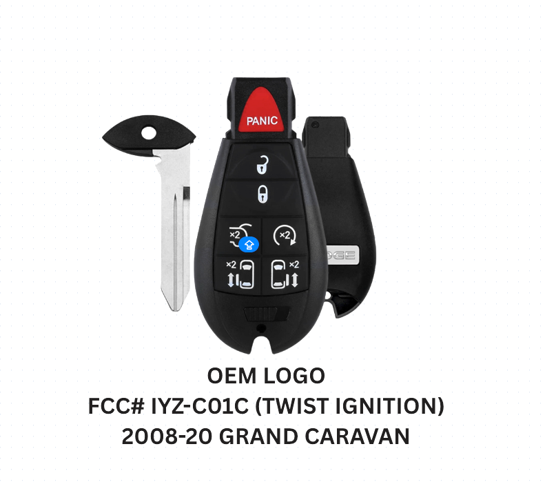 7 BUTTON OEM DODGE 2008-2020 DODGE GRAND CARAVAN Fobik KEYLESS ENTRY IYZ-C01C