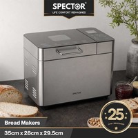 Spector Bread Maker 25 In 1 15H Timer 3 Loaf Sizes with LCD for Home Baking