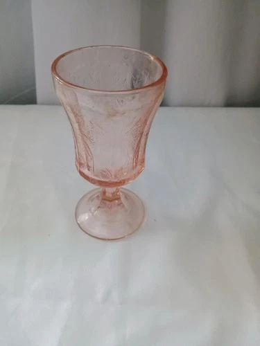 Vintage Pink Depression Glass Goblet Madrid Indiana Glass