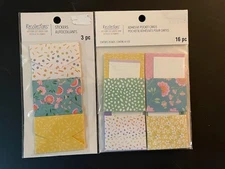 Set of 2 Adhesive Pocket Cards and Sticker Envelopes for Scrapbooking Cardmaking