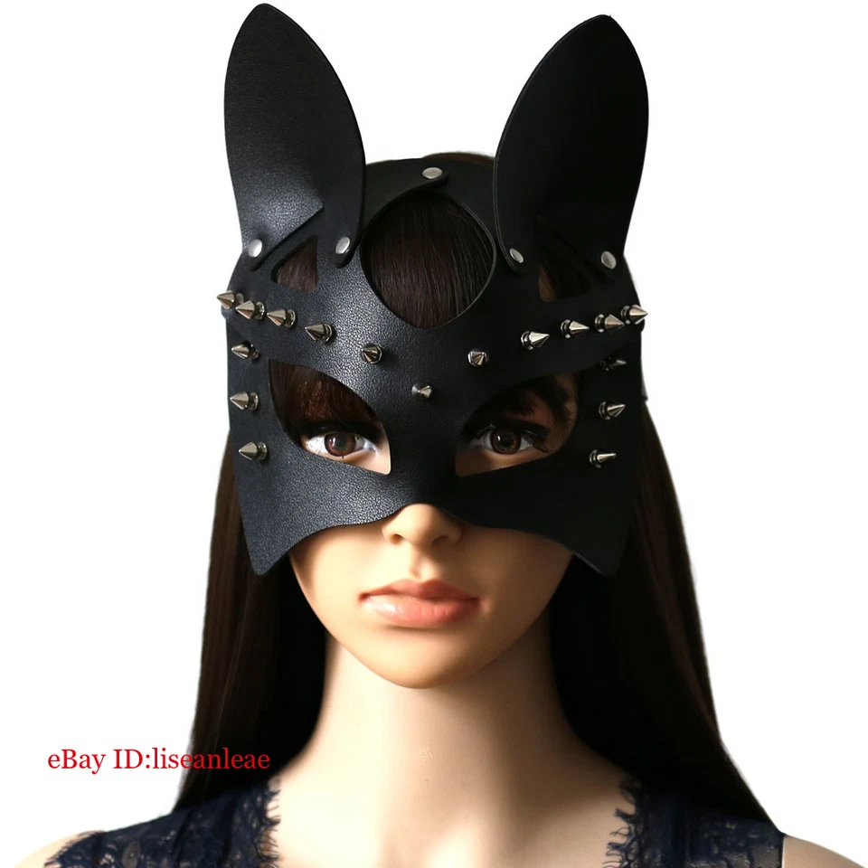 Women PU Leather Rivet Eye Patch Costumes Sex Masks Punk Masks Cosplay Party - Image 2 of 4