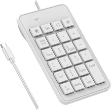 Wired USB C Number Pad - 23 Keys Type C Numeric Keypad Upgraded 10 Key USB Keybo