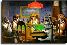 Dogs Playing Poker Canvas Art Poster and Wall Art Picture Print Modern Family Be