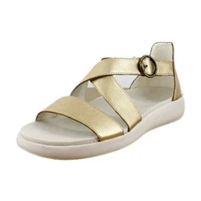 Vionic Harmony RX Womens Sandals Gold Metallic Leather