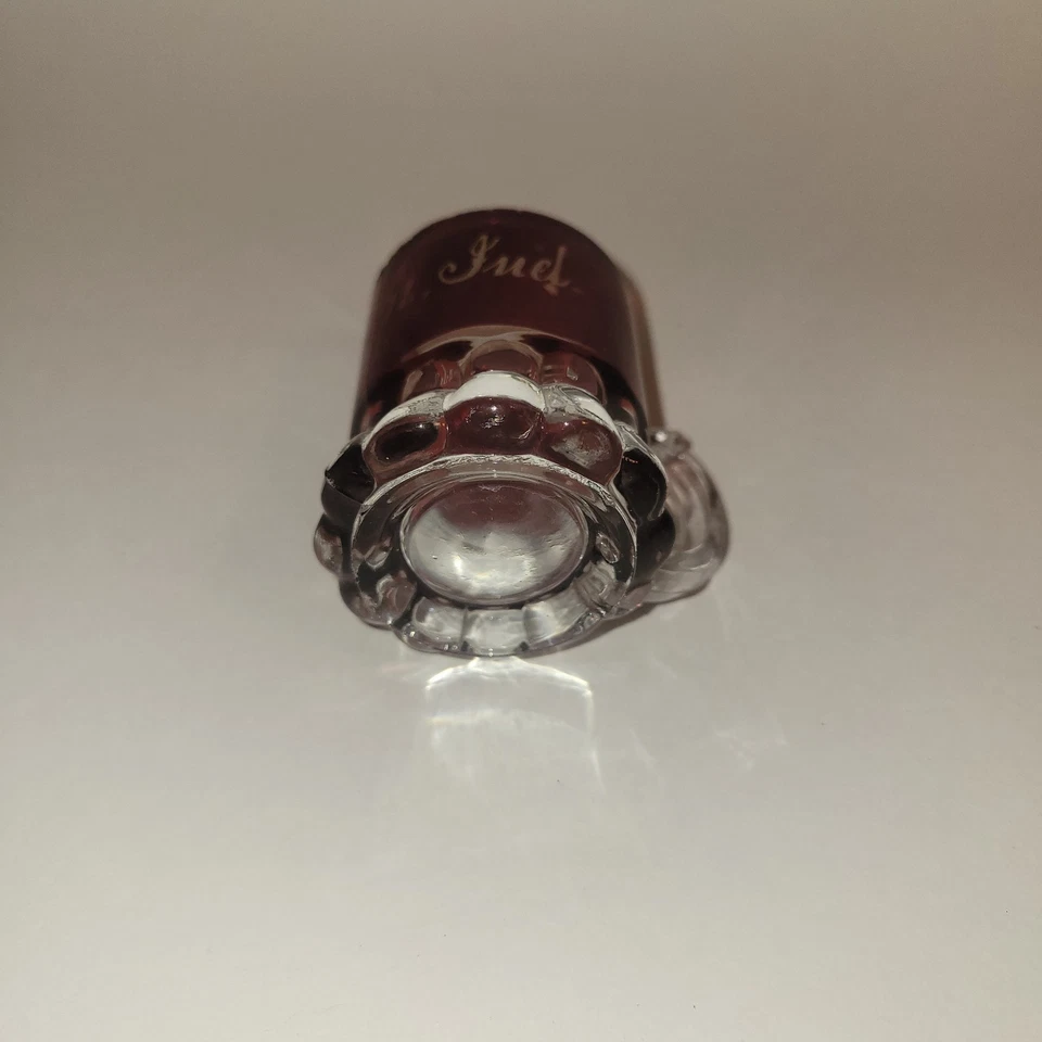 Antique EAPG Ruby Stain Souvenir Of Lebanon Indiana Miniature Glass Mug - Image 4 of 4