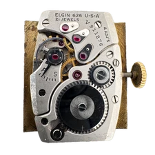 Vintage 21.5mm Lord Elgin Gold Hands Mechanical Men's Wristwatch Movement 626