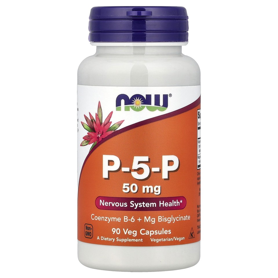 Now Foods P-5-P 50 mg 90 Veg Capsules GMP Quality Assured, Kosher, Vegan,