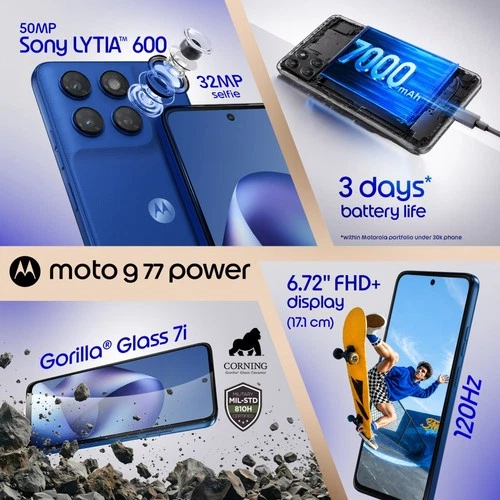 Motorola G77 Power 128GB 8GB RAM PANTONE Impenetrable Unlocked Dual SIM 5G Phone - Picture 4 of 9