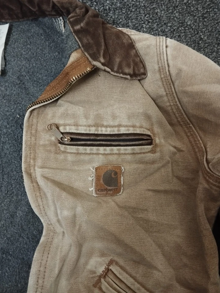 Vintage Y2K Carhartt YJ97 Detroit Jacket Youth L 10/12 Made in USA Distressed - Image 2 of 4