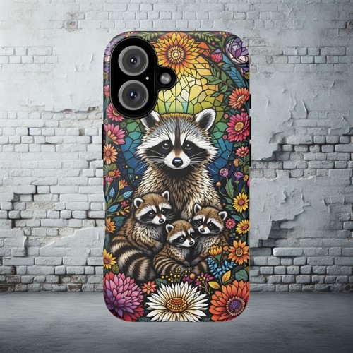 Colorful Raccoon iPhone Case, Tough Cases, Animal Lover Gift, Baby Racoons Cute - Picture 23 of 106