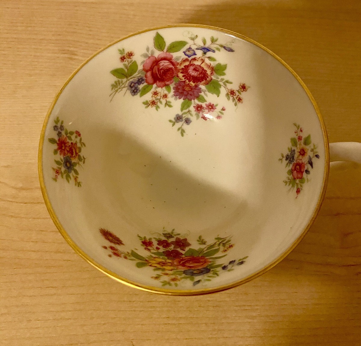 Vintage Lenox Aurora L-347 Floral with Gold Trim Footed Tea Cup
