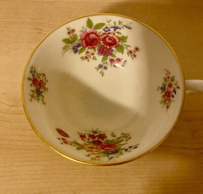 Vintage Lenox Aurora L-347 Floral with Gold Trim Footed Tea Cup