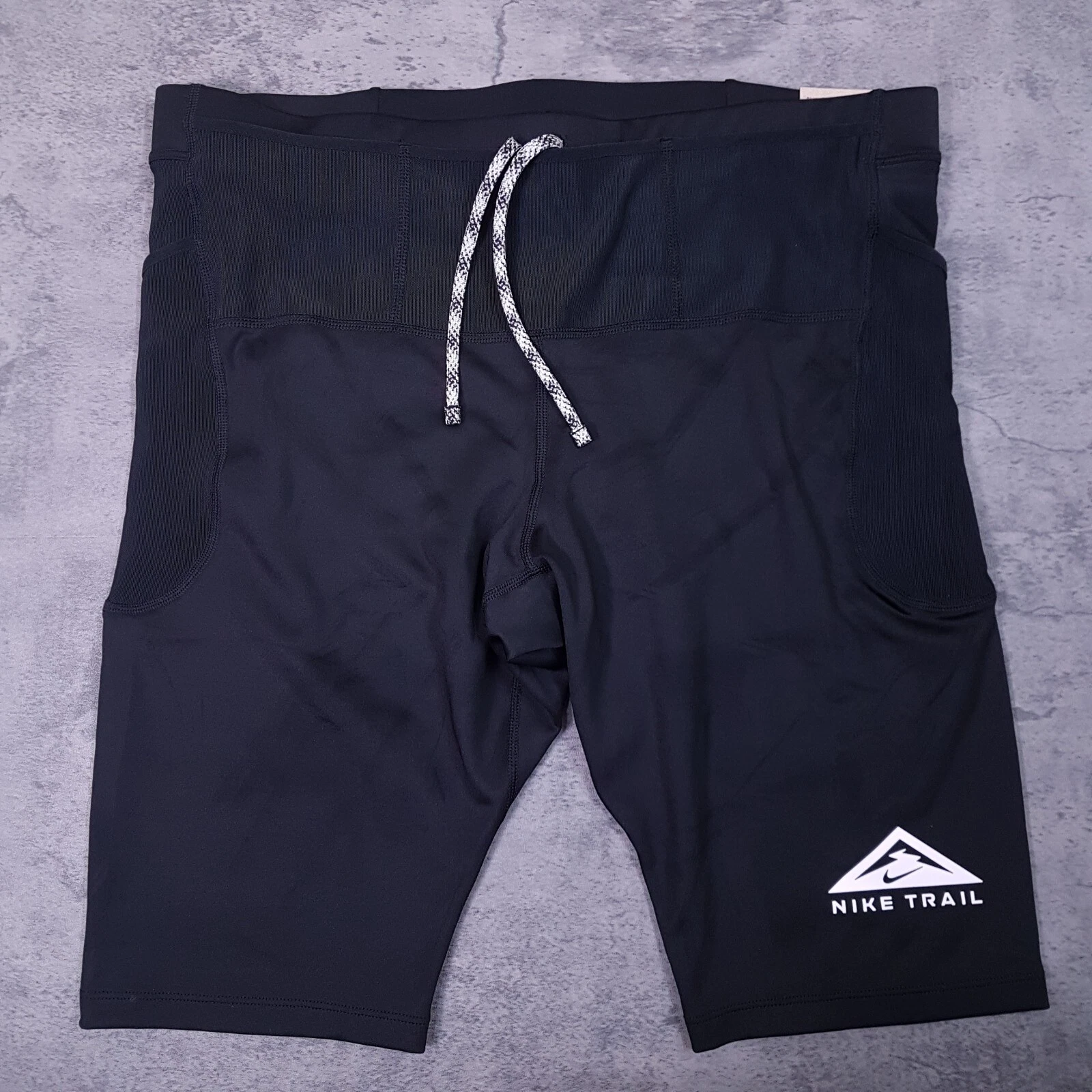 NIKE Dri-Fit Trail Lava Loops Outdoor 1/2 Running Tight Shorts Mens Sz XL Black