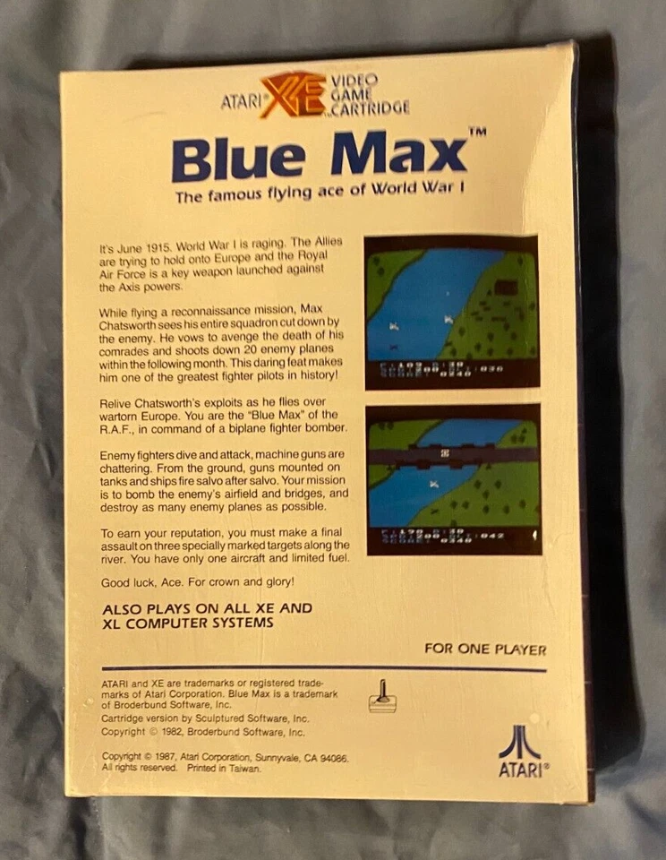 Blue Max XE Cart Cartridge Atari 400/800/XL/XE RX8081 NOS - Image 2 of 3