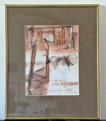 Tom Nash Gemälde Thomas John Nash B.1931 Walisisch 1963 Abstrakt Venedig Stadtbild
