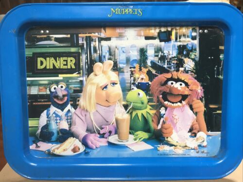 The Muppets circa 1994 Vintage Metal TV Dinner Tray with Folding Legs - Picture 1 of 12