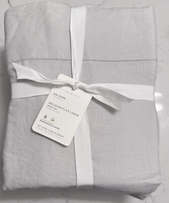 NEW Pottery Barn Belgian Flax Linen Sheet Set CAL King ~4 Piece Set~Soft Grey