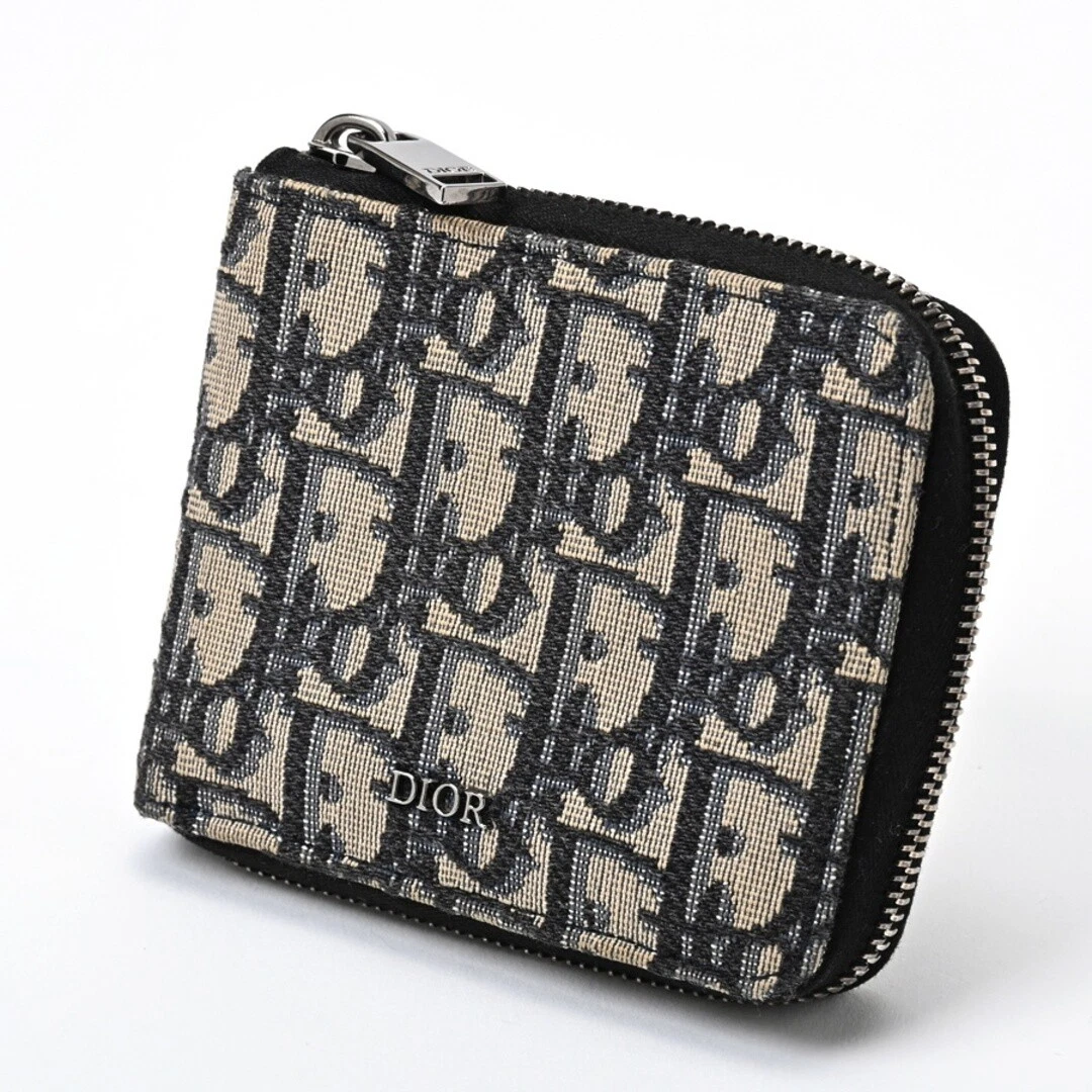 Christian Dior Portefeuille Zip Beige Noir Rond Fermeture Éclair Homme Du Japon Occasion