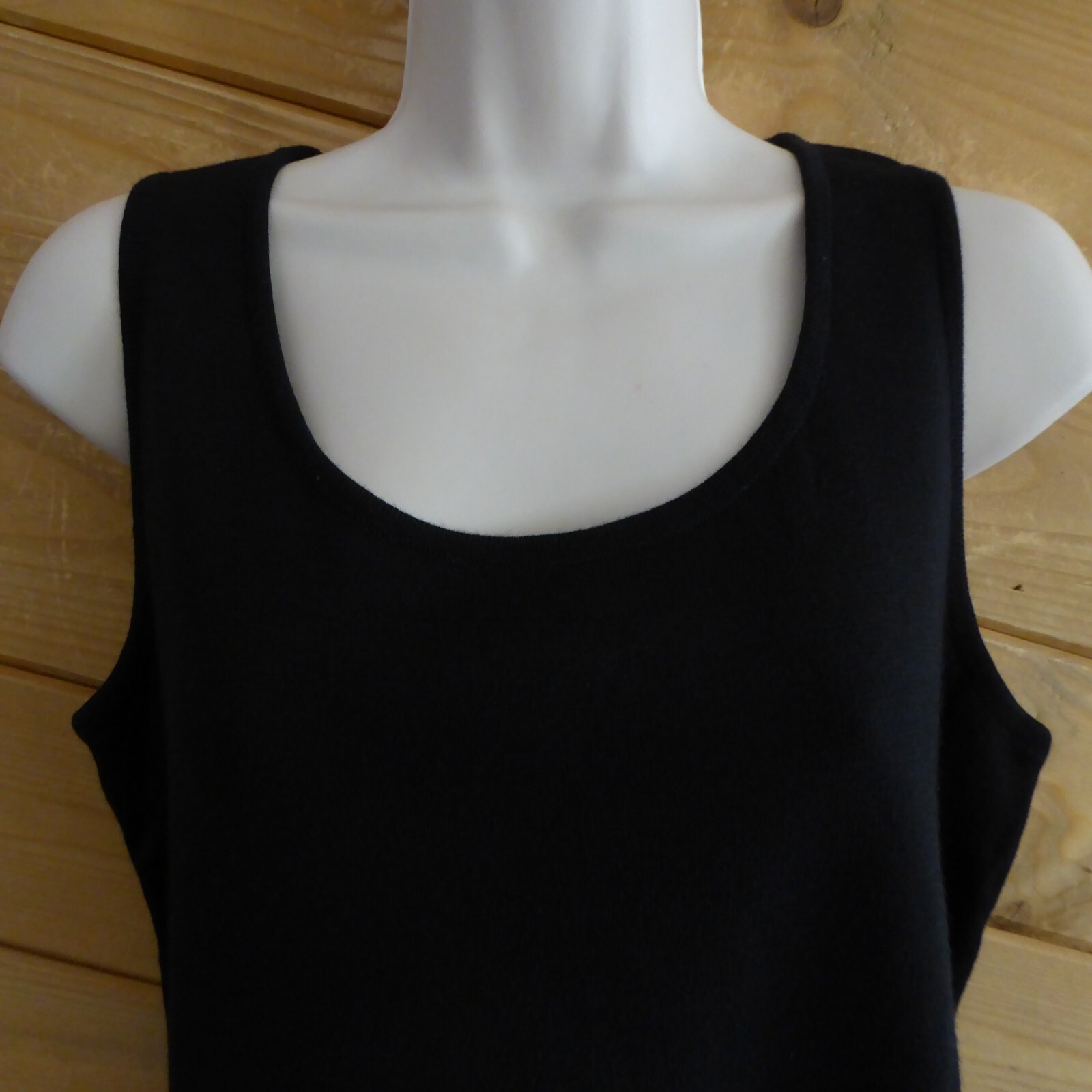 St John Caviar Solid Black Basic Santana Knit Tan… - image 2