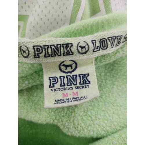Pink Victoria's Secret green kangaroo pocket sweatshirt in size Medium - Picture 4 of 5