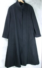 Fleurette Cashmere Wool Long Dress Coat Sz 20 Black Swing Full Length Vtg 90s