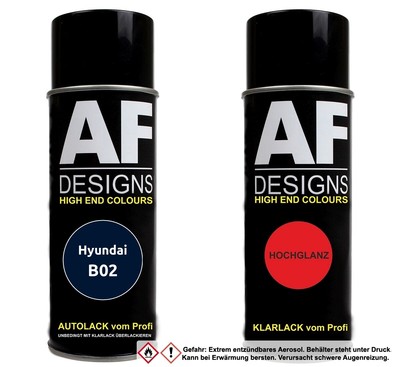 Autolack Spraydose Set  Hyundai B02 Taifun Basislack Klarlack Sprühdose 400ml