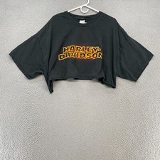 Harley Davidson Shirt Mens 3XL Cropped DIY Grunge Biker Vintage USA Made Jackson