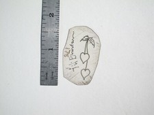 vtg 1960s 70s Tattoo Flash acetate stencil Heart Cherries signed HAR2