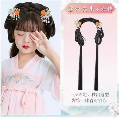 Chinese style Children's girl Hair Accessories wig headband Hanfu accessory - Picture 19 of 28