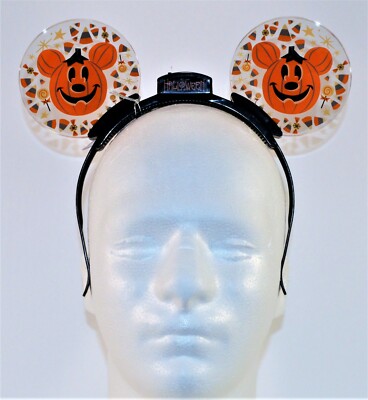Light up Fall Mickey Mouse Pumpkin Ears Headband Light up Pumpkin Mouse Ears Illuminated Halloween Headband  main image 4