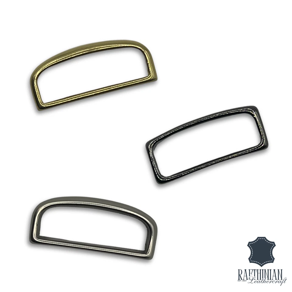 Solid Brass Leather Strap Keeper for Belts Bags Apparel Hardware Various Sizes - image 2 of 2