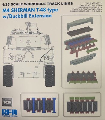 RYEFIELD MODEL RFM RM-3029 1/35 Workable Track Links for M4 Sherman T-48 Type