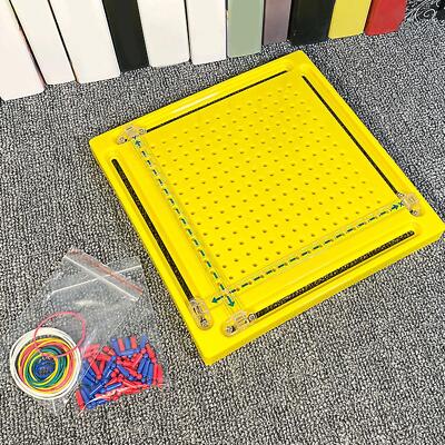Wood Geoboards Set Learning Equipment Xy Axis Brain Teaser Imagination