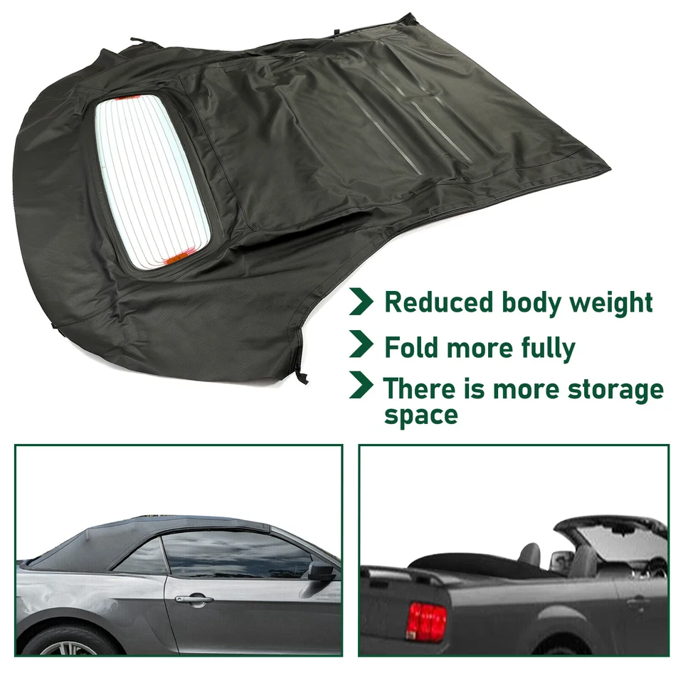 Capota blanda convertible para Ford Mustang 2005 2006 2007-2014 con ventana de vidrio térmico Foto 4 de 4