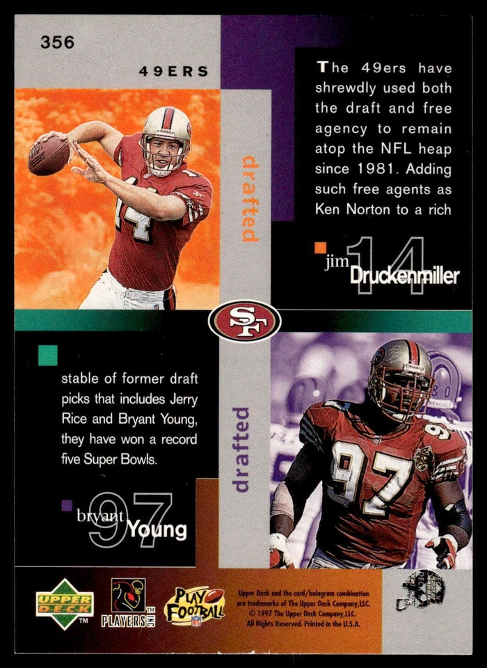 1997 Collector's Choice #356 Jerry Rice/Young - Image 2 of 2