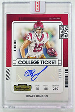 2022 Chronicles Draft Picks Contenders Drake London College Ticket Gold Auto /10